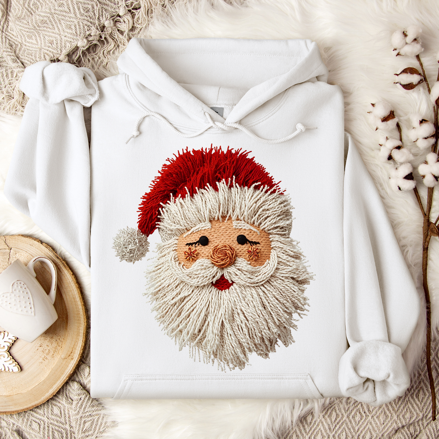 Faux Yarn Santa