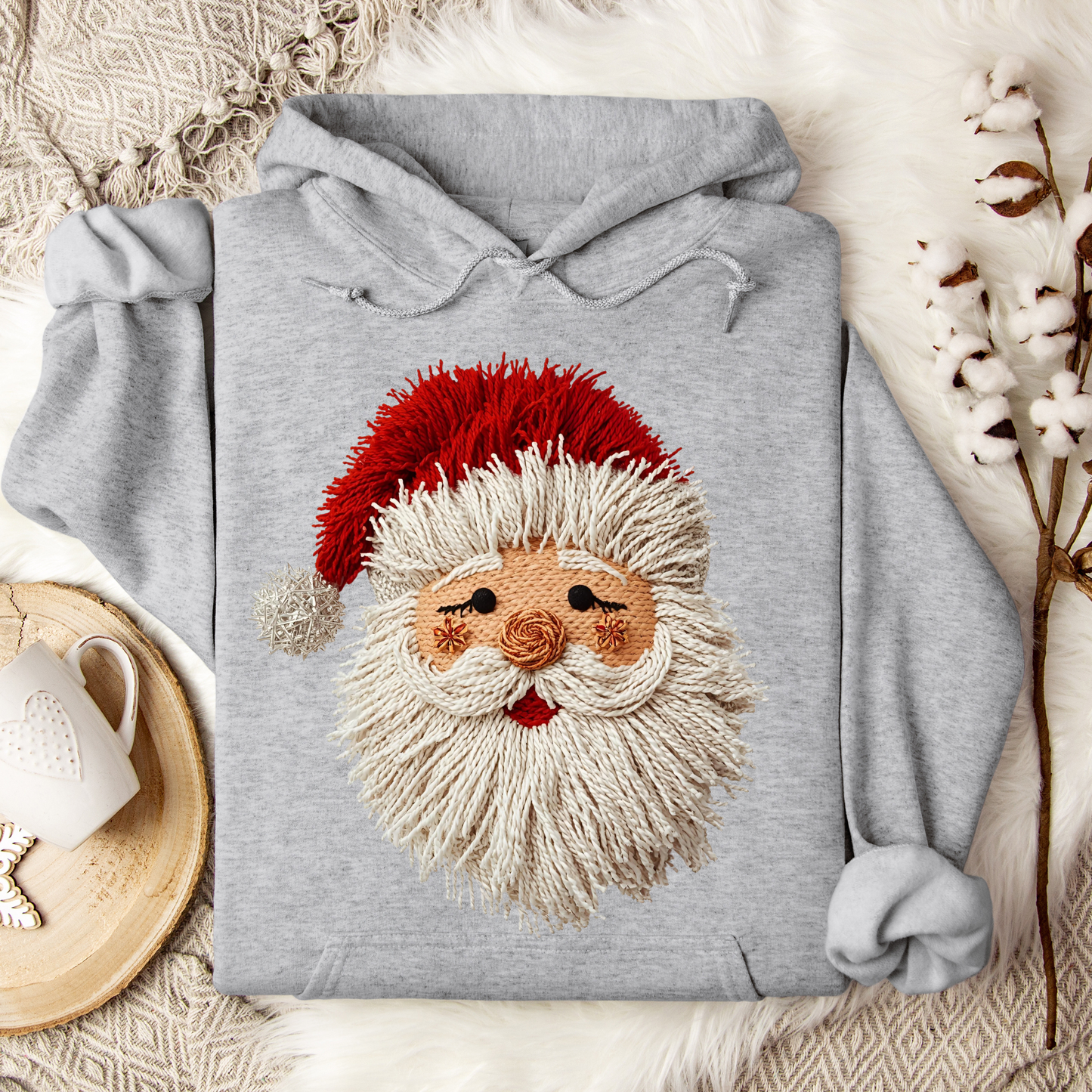 Faux Yarn Santa