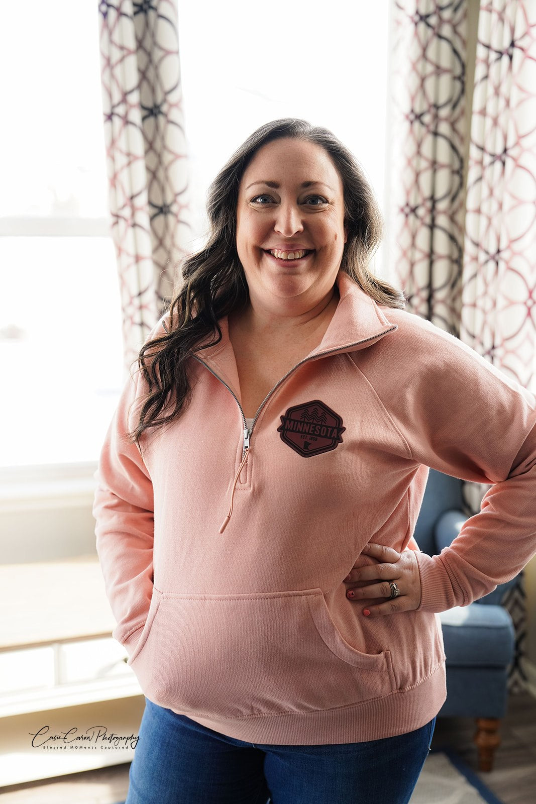 Pink Boxy Quarter Zip