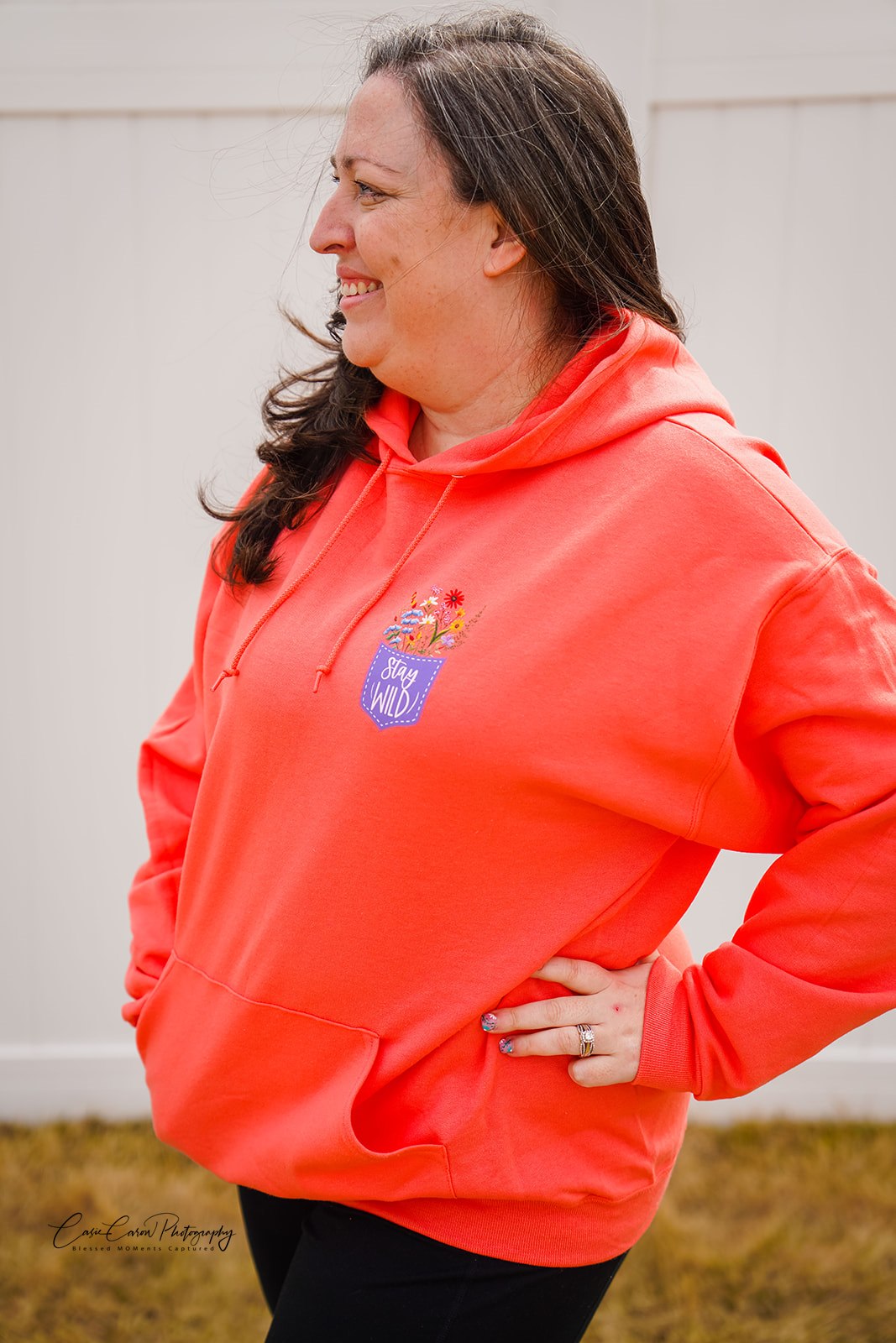 Stay Wild Hoodie - Sunset Coral