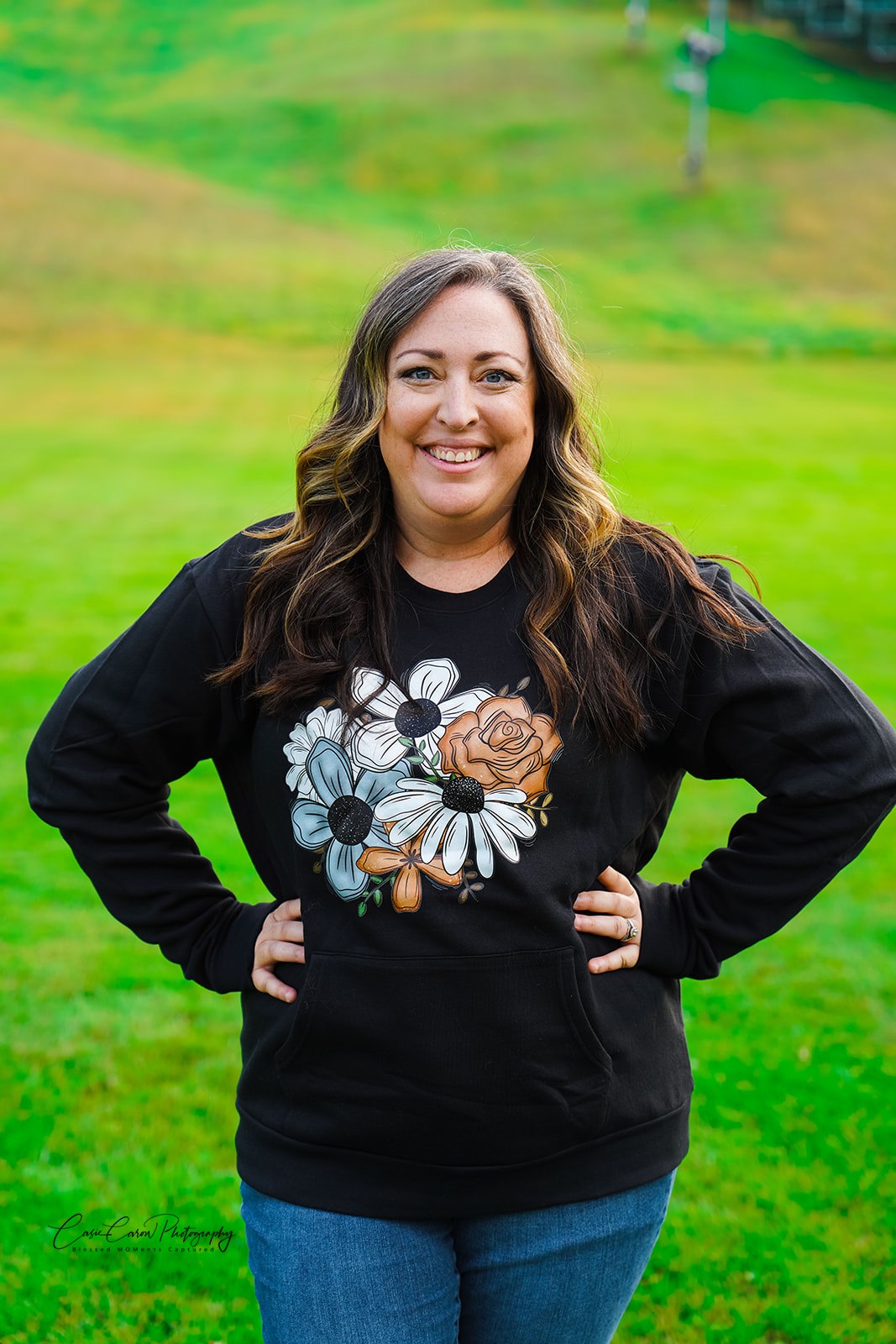 Neutral Fall Floral Sweatshirt w/Pocket
