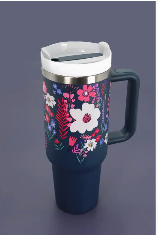 Floral Navy 40 oz