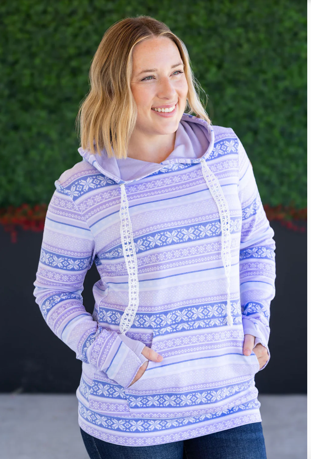 PREBOOK Hailey Pullover Hoodie - Frosted Fair Isle