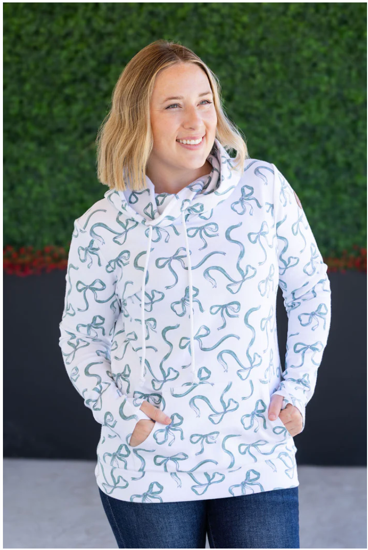 Ashley Hoodie - Green Ribbons