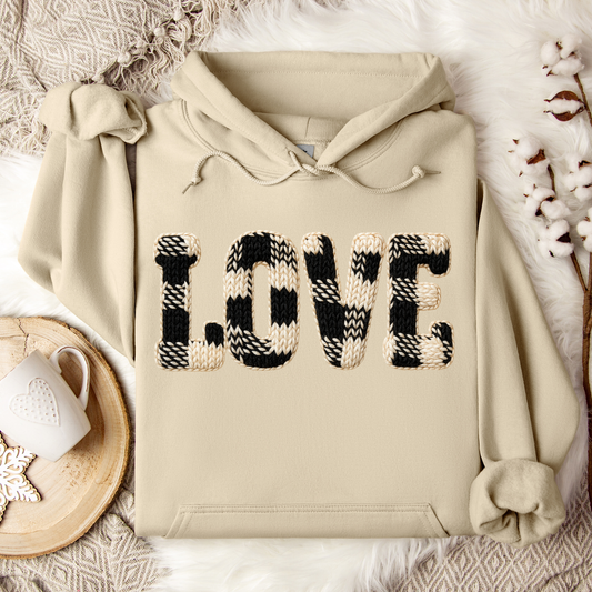 Faux Yarn Buffalo Plaid Love