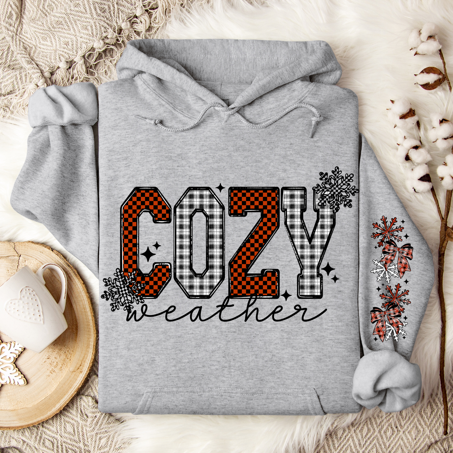 Cozy Weather Buffalo Plaid w/Optional Sleeve Design (Copy)