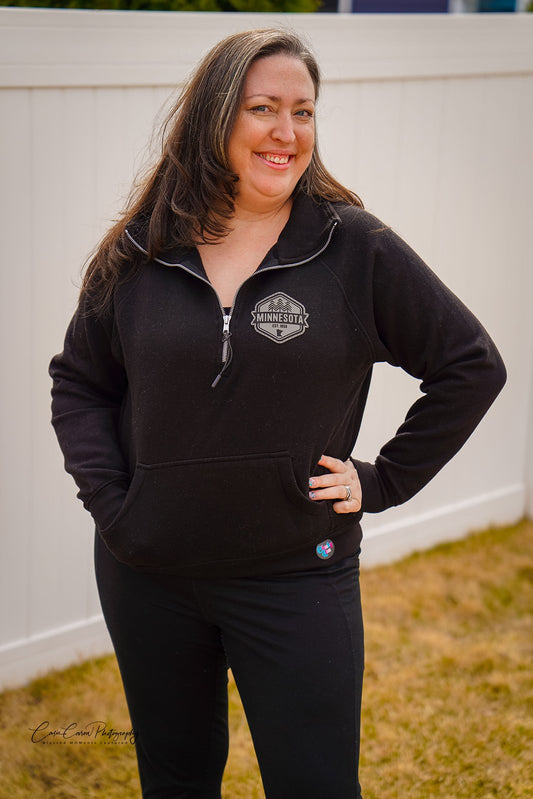 Black MN Quarter Zip - CHEEKY LISA EXCLUSIVE (Copy)