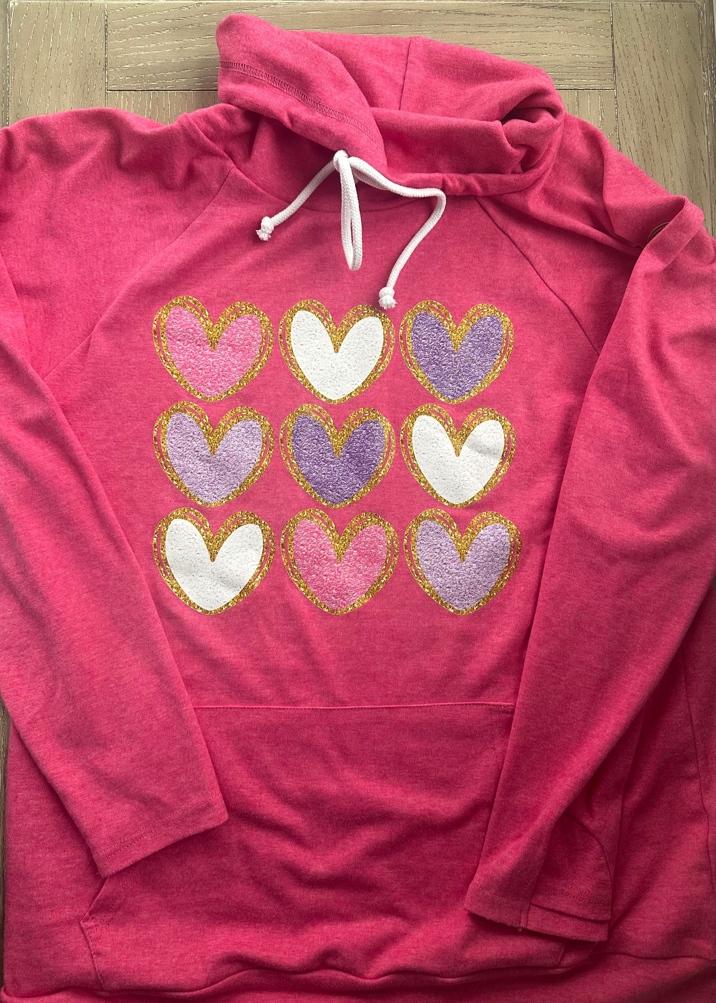 Pink Funnel Neck Hearts - Ready to Ship!