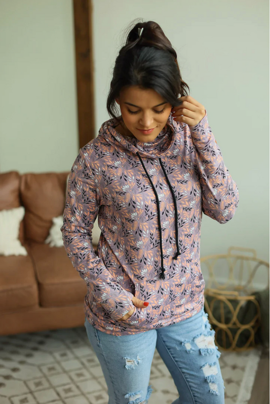 PREORDER: Cloud Funnel Neck - Mulberry Floral