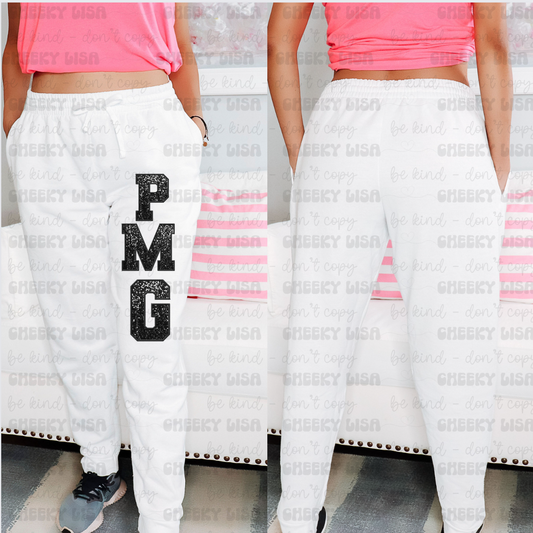 Adult Jogger Style Sweatpants - PMG Black/White