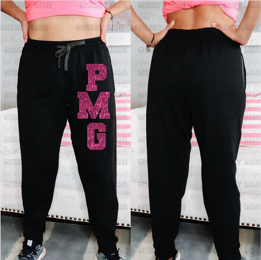Adult Jogger Style Sweatpants - PMG Black/Pink