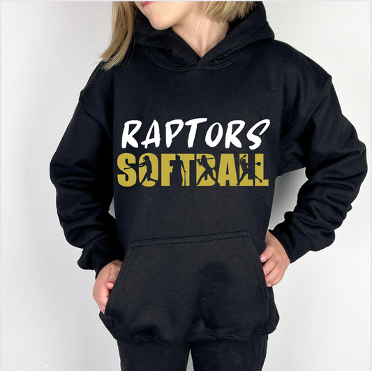 Raptors Softball Youth Hoodie