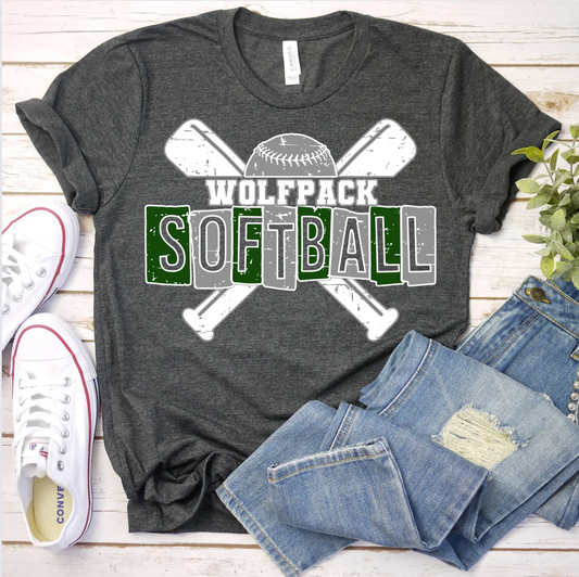 Wolfpack Softball Cross Bats Tee or Tank