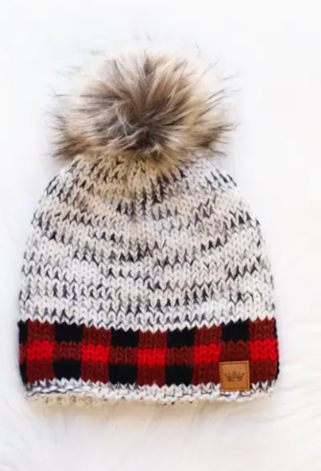 beanie - buffalo plaid