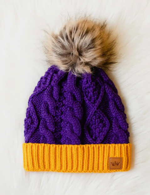 beanie - purple yellow