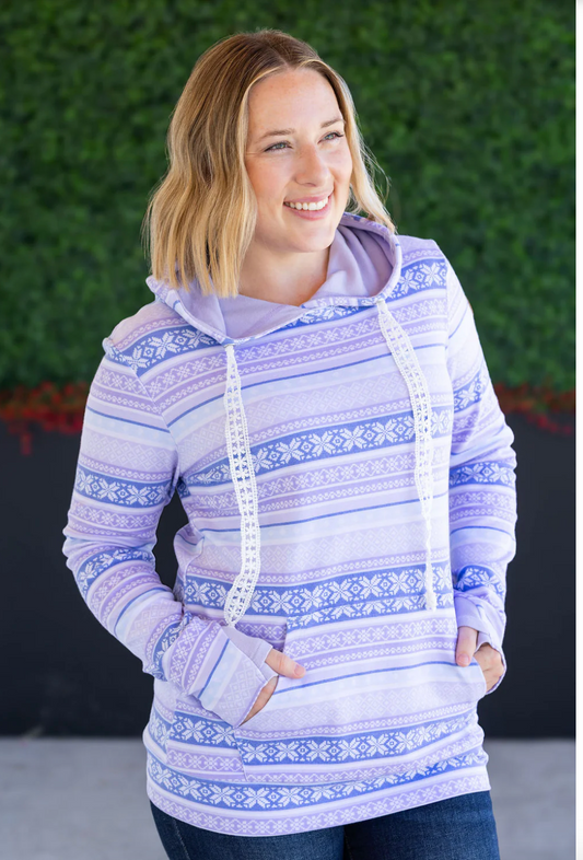 PREBOOK Hailey Pullover Hoodie - Frosted Fair Isle