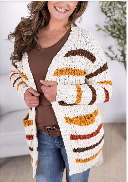 Fall Striped Cardigan