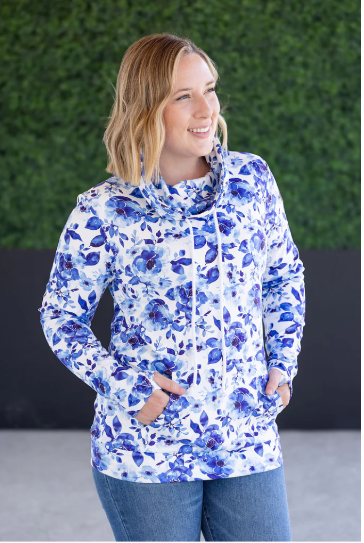 Sapphire Blue Funnel Neck