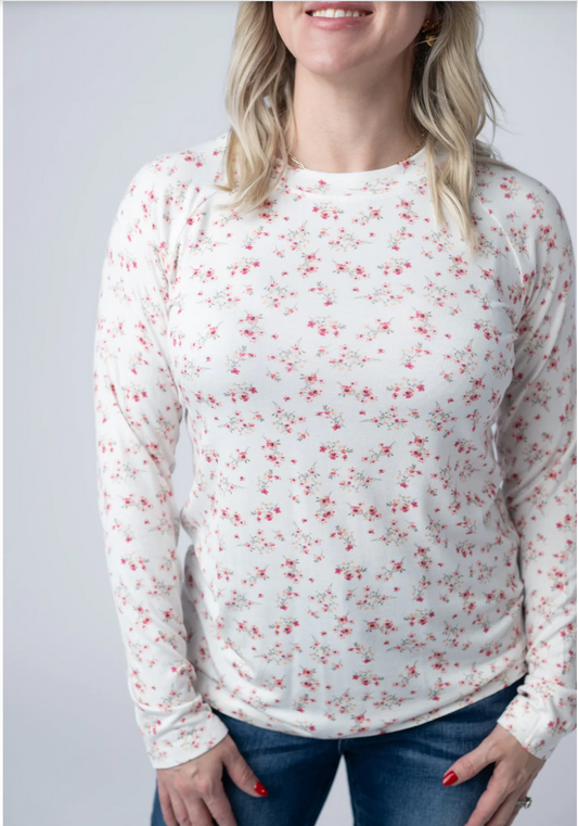 Blair Long Sleeve Top - Micro Pink Floral