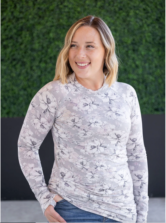 Blair Long Sleeve Top - Vintage Grey Floral