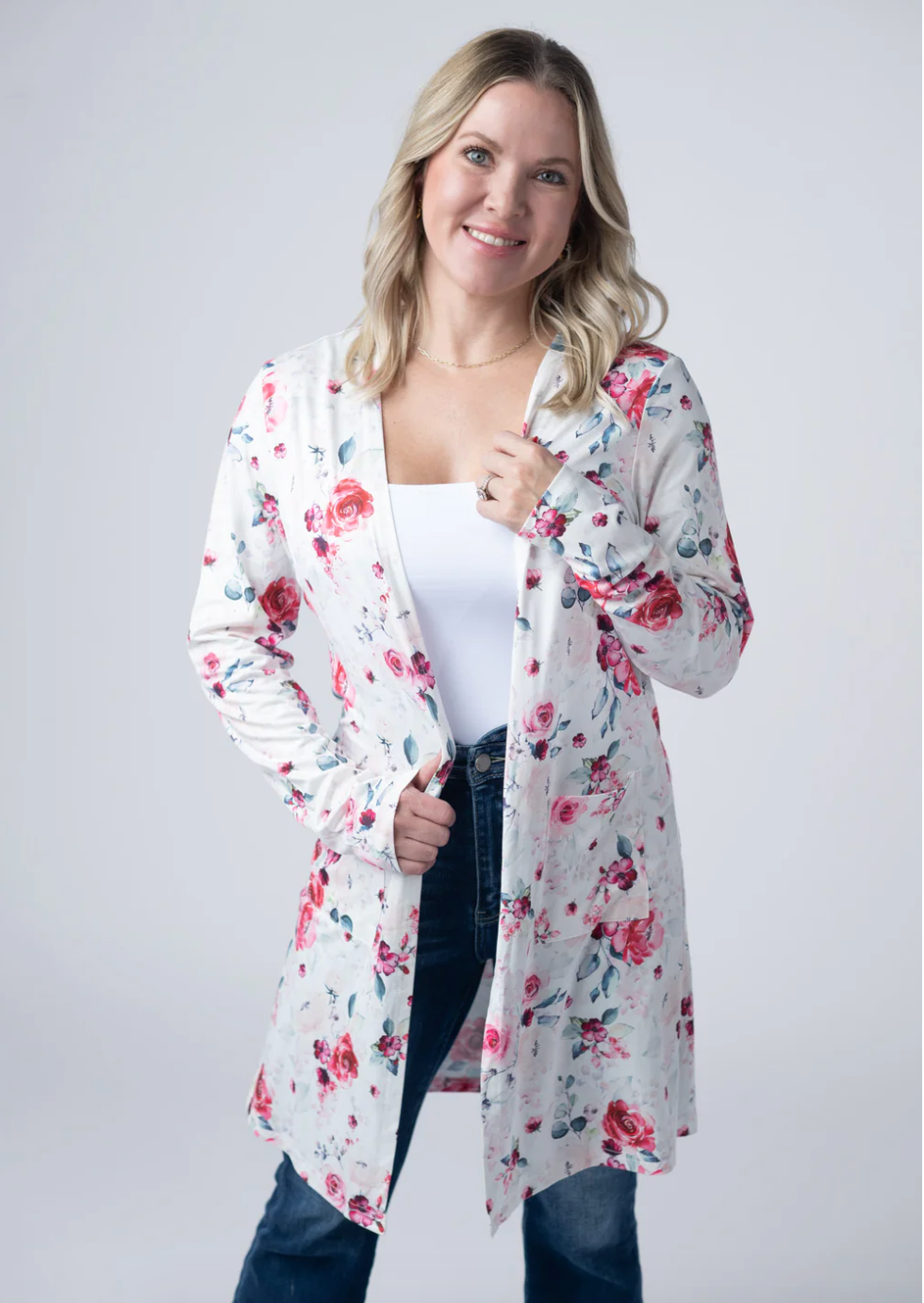 Classic Cardigan - Pink Bloom