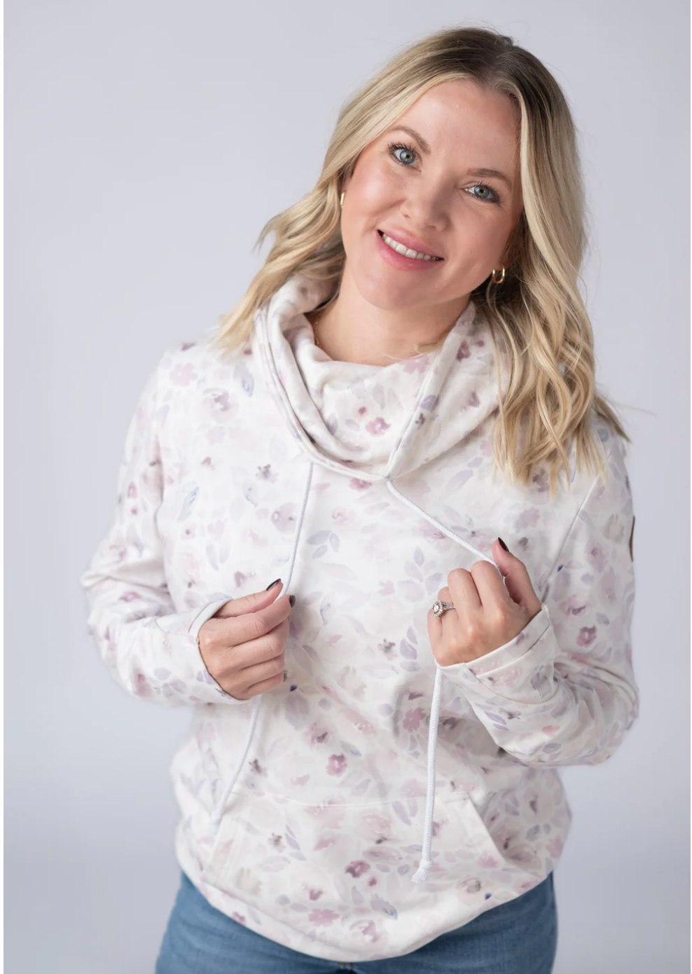 IN STOCK Soft Funnel Neck - Blush Floral