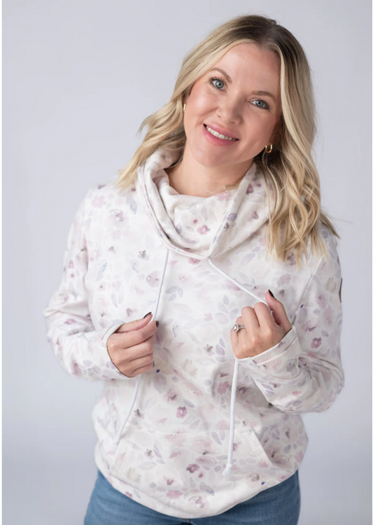 IN STOCK Soft Funnel Neck - Blush Floral