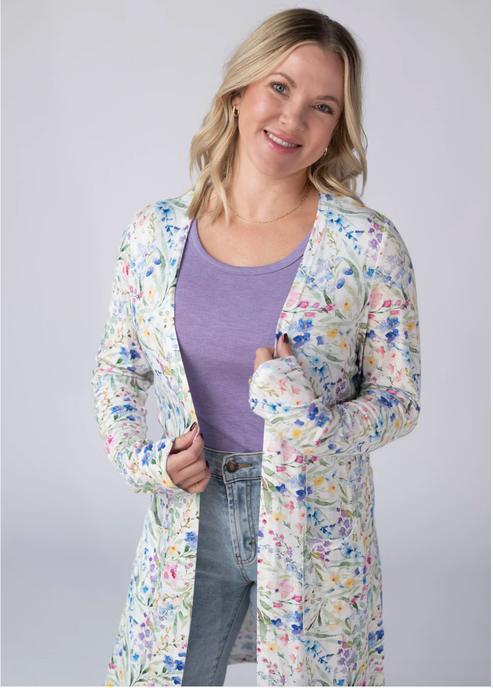 Classic Cardigan - Cottage Floral