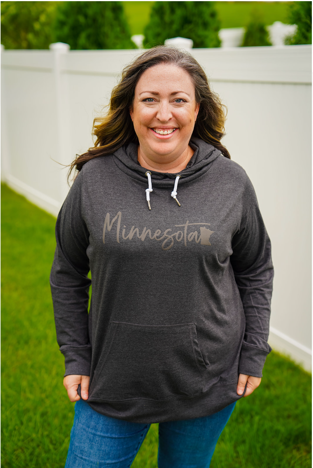 Minnesota - Black on Black Funnel Neck