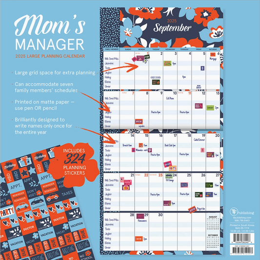 2025 Mom's Manager Wall Calendar