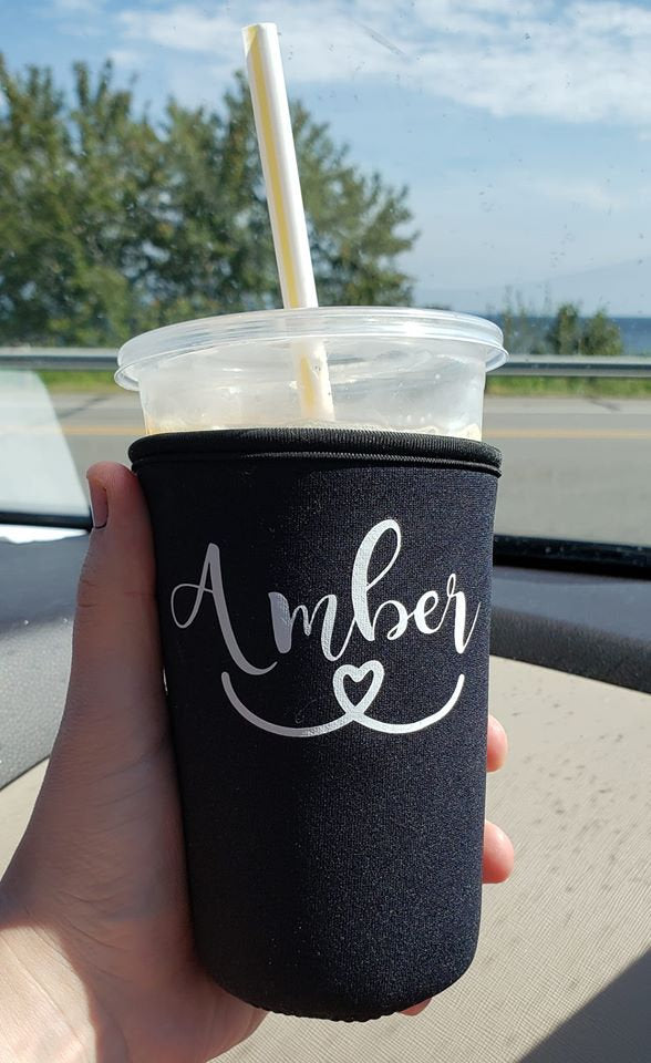 Personalized Iced Coffee holder, Iced Coffee sleeve, coffee cozy, 32 oz coffee sleeve, coffee sleeve, coffee sleeve, iced coffee cozy